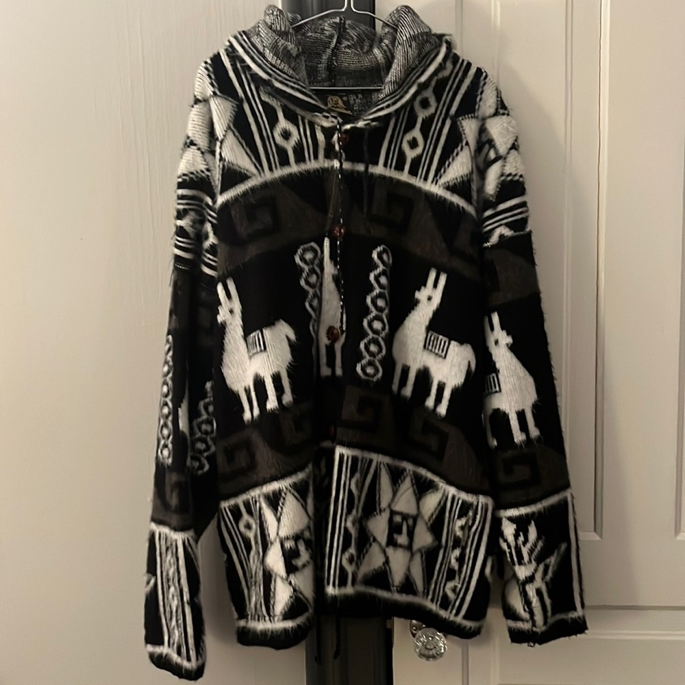 Tejidos Ruminahui Llama Alpaca Wool Cardigan Sweater